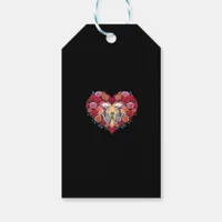 Skeleton Couple Holding Hands Inside A Heart Of Ro Gift Tags