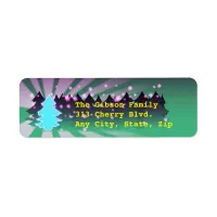 Christmas Trees Shades of Green Address Labels