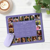 2025 Lavender Multiple Photo Collage Calendar Mouse Pad