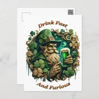 Enchanted Evening of Ale A Leprechauns Toast  Postcard