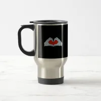 Skeleton Heart Hands Classic Basic Halloween Style Travel Mug