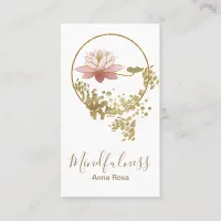 *~* Yoga Meditation Mindfulness Lotus Gold Glitter Business Card