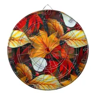 Realm of Foliage with Maple Leaves in Warm Colors Dart Board