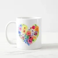 Floral Heart Personalized Grandma Coffee Mug