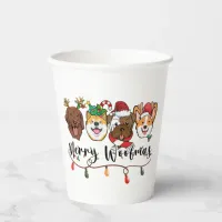 Merry Woofmas Typography Paper cup