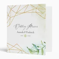 Watercolor Geometric Crystal Wedding 3 Ring Binder