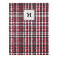 Tartan Check Elegant Patterned Stylish Monogrammed Duvet Cover