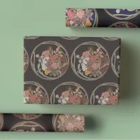 Moody Art Deco Flower Bouquet Wrapping Paper Sheets