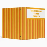 Orange Striped Family Recipe Binder