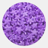 Purple Stars Cereal Breakfast Food Pattern Classic Round Sticker