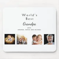 Grandfather photo collage white mouse pad