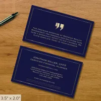 Elegant Financial Business Card Client Testimonial