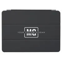 Sleek Black Custom Slogan Name Monogram Branded  iPad Air Cover