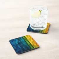 Sapphire Blue to Lime Green Cocktail Beverage Coaster