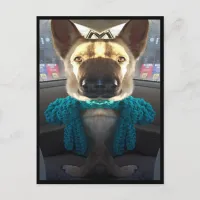 German Shepherd Mirrored Distortion Postcard