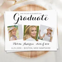 Budget Graduation Save The Date Modern 3 Photo