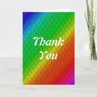 Floral Pattern Rainbow Autumn Wedding Thank You Card