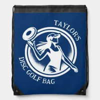 Personalized female Disc Golf  Drawstring Bag