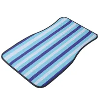 Striped Navy Blue And Turquoise  Car Floor Mat