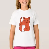 Adorable Fantasy Cat With a Cellphone T-Shirt