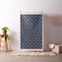 Blue and Gold Nautical Seahorse Pattern Fabric