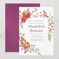 Watercolor Wild Flower Bridesmaids Luncheon Invitation