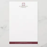 Modern Minimalist Red White Logo Business Stationery