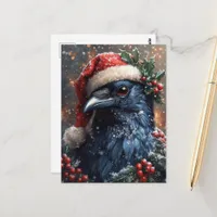 Raven Christmas Postcard