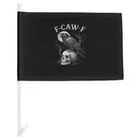 F-Caw-F Crow Bird Retro Vintage Gothic Moon F-Caw- Car Flag