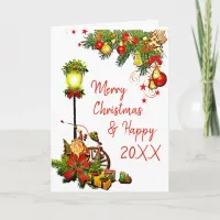 Personalized Merry Christmas Street Light Card