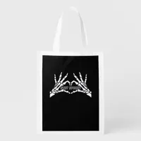 Skeleton Heart And Hands Classic Design  Grocery Bag