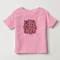 Valentine's Day Pink Red Roses Hearts Doodles  Toddler T-shirt