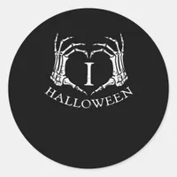 Heart Halloween Skeleton Hand Costume Men Women Ki Classic Round Sticker