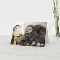 Chick and Santa Christmas Holiday Card