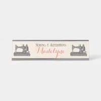 Vintage Sewing Machine Seamstress Tailor Desk Name Plate