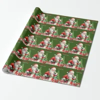 Merry Christmas Personalized Green Wrapping Paper