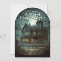 Scary Adult Spooky Haunted House Halloween Party Invitation