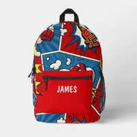 Personalized Child's Name Comic Book Style Printed Backpack