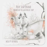 Bath Time for Baby Goat Handmade Soap Label