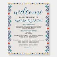 Mexican Talavera Majolica Colorful Wedding Program Foam Board