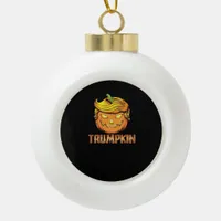 Trumpkin -  Halloween Pumpkin Ceramic Ball Christmas Ornament