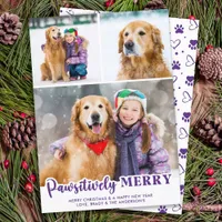Pawsitively Merry Custom Pet Dog Photo Collage Holiday Card