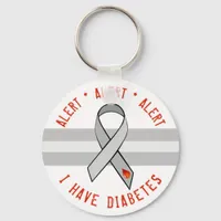 Diabetes Alert Key Chain Awareness Ribbon