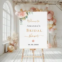 Bridal Shower rose gold floral eucalyptus elegant Foam Board