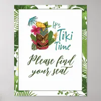 Tiki Time Luau Summer Poster