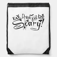 Eat Drink And Be Scary Casual Simple Drawstring Bag