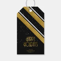 Christmas Stripe Pattern Gold ID862 Gift Tags