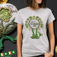 Custom St. Patrick's Day Bird with Shamrock T-Shirt