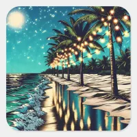 Romantic Pretty Coastal Art  Square Sticker