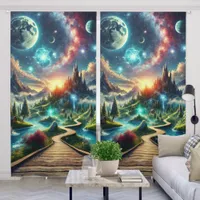 A Walk Under Three Moon Night Skies Blackout Curtains